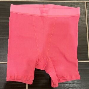 SKIMS Hot Pink Ribbed boxer Shorts